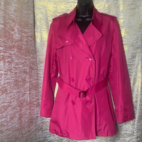 REGENT Park Hot Pink Women’s Spring/Fall Trench Coat/Rain Jacket Size M - Picture 2 of 15